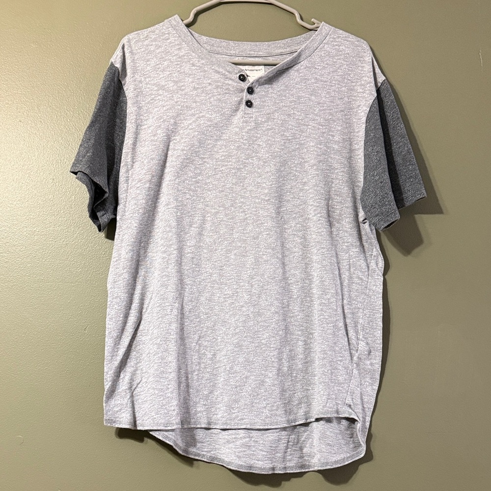 Modern Amusement Light Gray Henley Tee